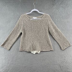 bryn Walker Neutral Taupe Scoop Neck Knit Top